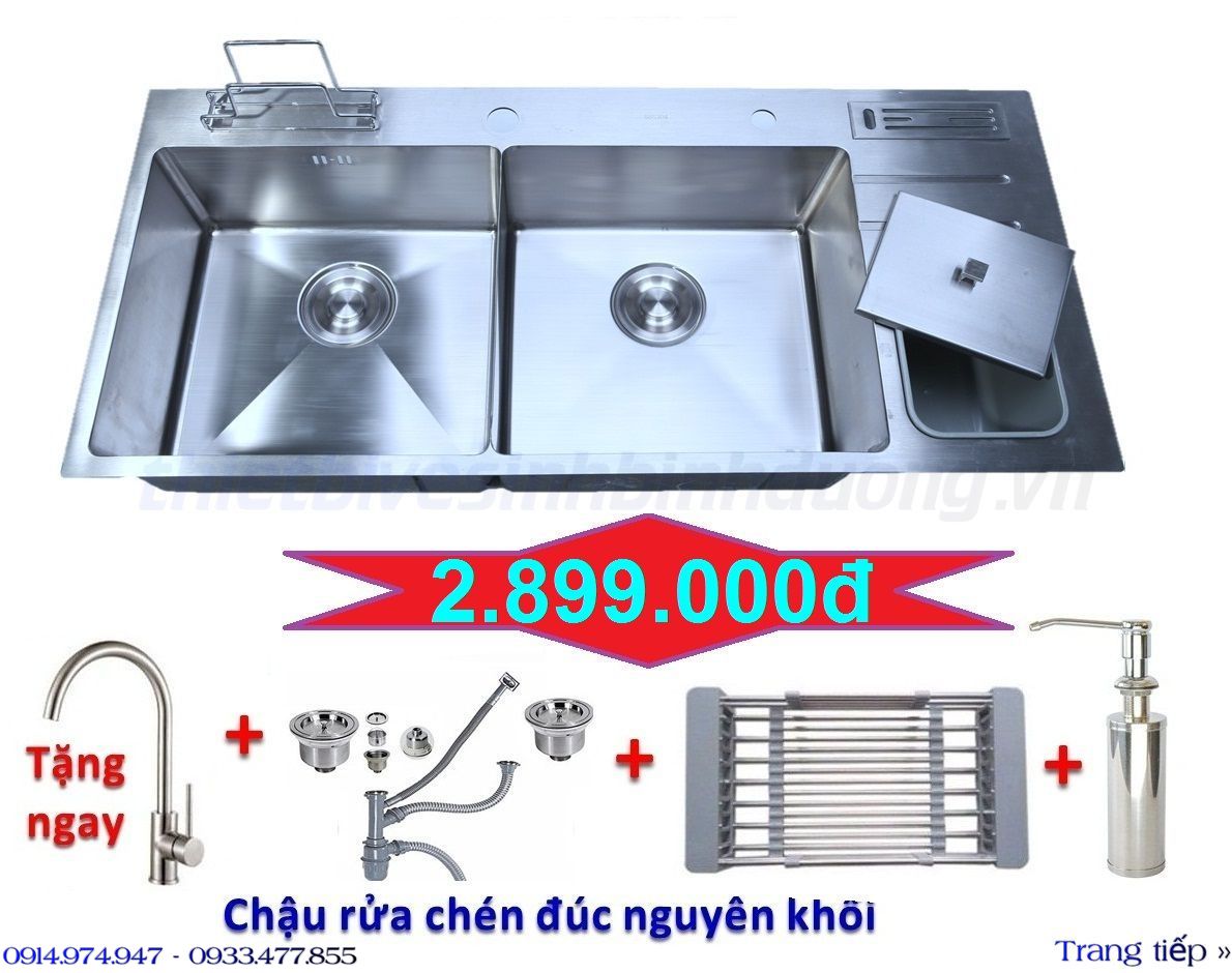 KM17- Chậu chén đúc inox 304 